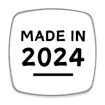 Fabriqué en 2024 - année de naissance / anniversaire - Magnet carré - blanc - Devant