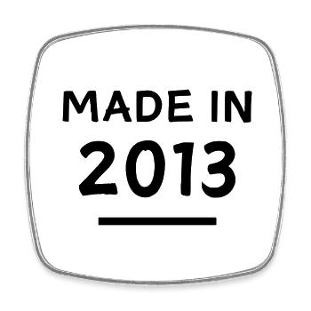 Made in 2013 - Year of birth / Birthday - Square fridge magnet - white - Front