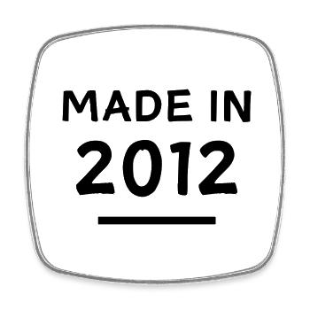Made in 2012 - Geburtsjahr / Geburtstag - Viereckiger Kühlschrankmagnet - Weiß - Vorne