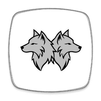 Wolf Team Pack - Square fridge magnet - white - Front