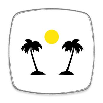 Palm Island 2 - Magnet carré - blanc - Devant