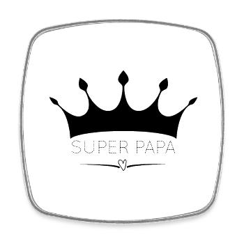 Super-Papa - Viereckiger Kühlschrankmagnet - Weiß - Vorne