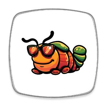 Wurm Comic Cool - Viereckiger Kühlschrankmagnet - Weiß - Vorne