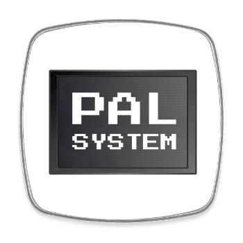 Retrogaming - PAL system - Square fridge magnet - white - Front