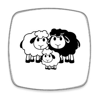 Family Sheep 3 Daddy Mom Parents Child Love Baby - Square fridge magnet - white - Front