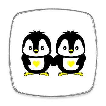 Pingouins Amour mignon - Magnet carré - blanc - Devant