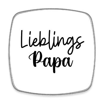 Papa Papi Vater Tochter Sohn Vatertag Männer - Viereckiger Kühlschrankmagnet - Weiß - Vorne