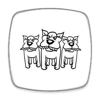 3 Nasty Dogs Team Three Friends Crew - Square fridge magnet - white - Front
