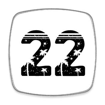 22 - Viereckiger Kühlschrankmagnet - Weiß - Vorne