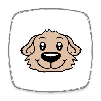 Visage de chien Petit Tête d’animal de compagnie Mignon - Magnet carré - blanc - Devant