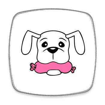 Chien Saucisse Bouche Faim Nourriture Mange Saucisses Sucré - Magnet carré - blanc - Devant