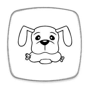 Chien Saucisse Bouche Faim Nourriture Mange Saucisses Sucré - Magnet carré - blanc - Devant