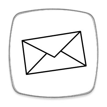 Brief - Viereckiger Kühlschrankmagnet - Weiß - Vorne