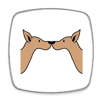 2 Dogs Noses Touching Team Two Friends Crew Cool - Square fridge magnet - white - Front