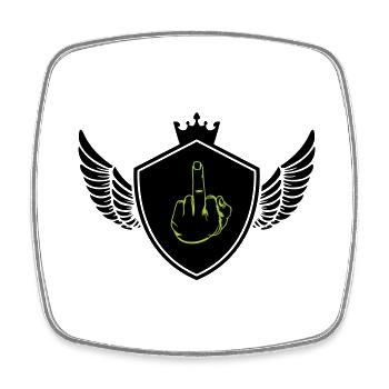 wappen mittelfinger - Viereckiger Kühlschrankmagnet - Weiß - Vorne