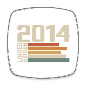 2014 Jahrgang - Retro 2014 Geburtstagsgeschenk 2014 - Viereckiger Kühlschrankmagnet - Weiß - Vorne