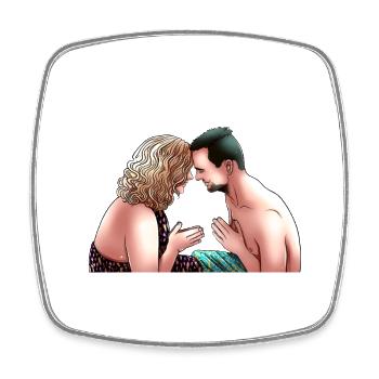 Tantric Couple - Viereckiger Kühlschrankmagnet - Weiß - Vorne