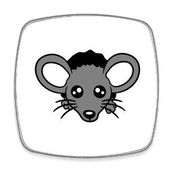 Trou de souris Trou de souris Trou de souris Peeps Mignon Drôle Bande dessinée - Magnet carré - blanc - Devant