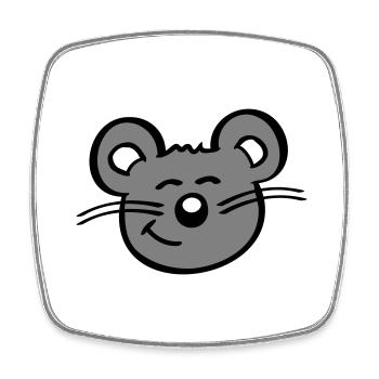 Maus Mäuschen Süße Kleine Ratte Nager Freundlich - Viereckiger Kühlschrankmagnet - Weiß - Vorne