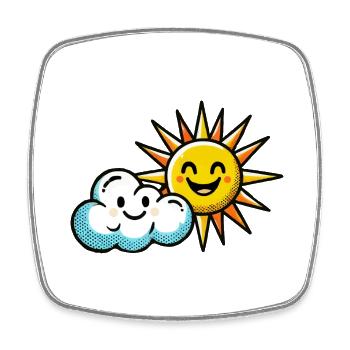 wolke sonne - Viereckiger Kühlschrankmagnet - Weiß - Vorne