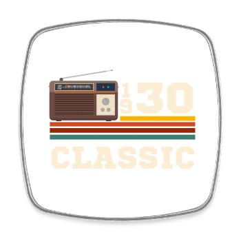 Anniversary 1930 retro classic - Square fridge magnet - white - Front