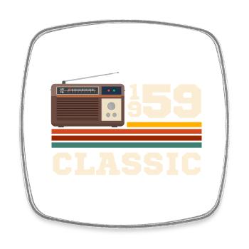Jubiläum 1959 Retro-Klassiker - Viereckiger Kühlschrankmagnet - Weiß - Vorne