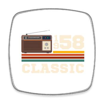 Anniversary 1958 retro classic - Square fridge magnet - white - Front
