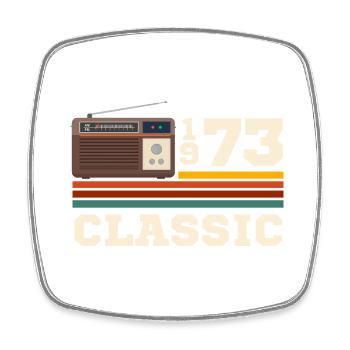 Anniversary 1973 retro classic - Square fridge magnet - white - Front