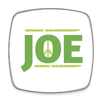 Joe in peace sign graphic - Square fridge magnet - white - Front