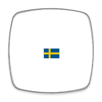 Västeras - Suède - Sverige - Coordonnées du drapeau - Magnet carré - blanc - Devant