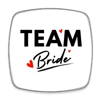 Team Bride Hearts - Bride Gift - Square fridge magnet - white - Front