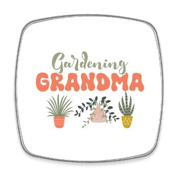 Gardening Grandma Garden Botanical - Viereckiger Kühlschrankmagnet - Weiß - Vorne
