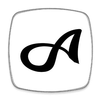 Letter A - Viereckiger Kühlschrankmagnet - Weiß - Vorne