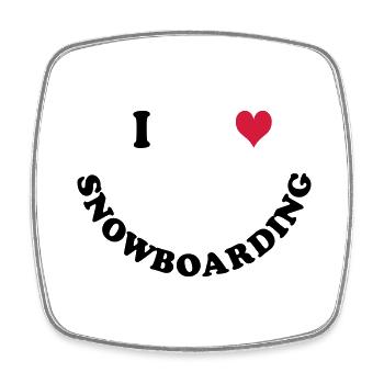 I love Snowboarding - Square fridge magnet - white - Front