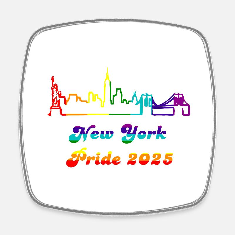 Pride 2025 NY - Square fridge magnet - white