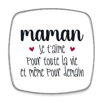 Maman je t'aime, Mère, Bébé, Naissance, Amour - Magnet carré - blanc - Devant