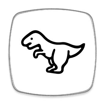 Dinosaurier - Viereckiger Kühlschrankmagnet - Weiß - Vorne