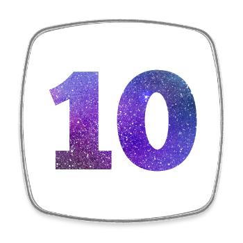 Number 10 galaxy - Square fridge magnet - white - Front