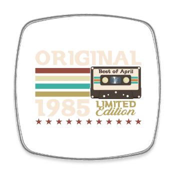 40ème Anniversaire Cassette Original Avril Vintage 85 - Magnet carré - blanc - Devant