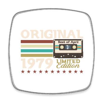 46th Birthday Original April Vintage 1979 - Square fridge magnet - white - Front