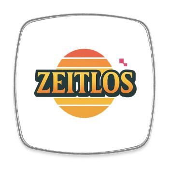 Zeitlos Logo - Viereckiger Kühlschrankmagnet - Weiß - Vorne