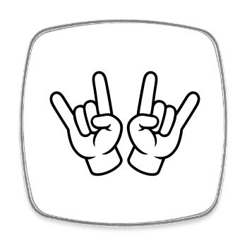 Hand Symbol Party - Viereckiger Kühlschrankmagnet - Weiß - Vorne