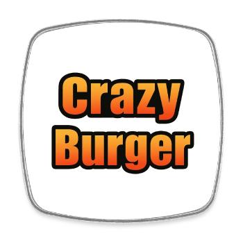 Crazy Burger Official Logo - Square fridge magnet - white - Front