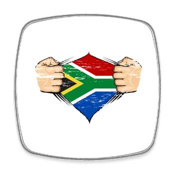South Africa flag design used - Square fridge magnet - white - Front