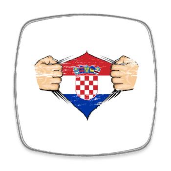 Croatia flag design used - Square fridge magnet - white - Front