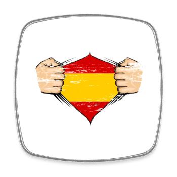 Spain flag design used - Square fridge magnet - white - Front