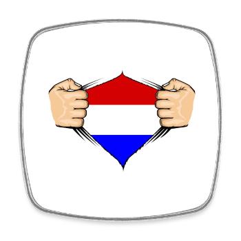 Holland Flagge Design - Viereckiger Kühlschrankmagnet - Weiß - Vorne