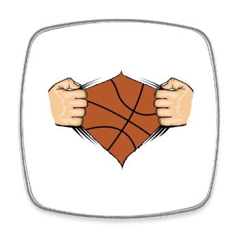 Conception de basket-ball - Magnet carré - blanc - Devant