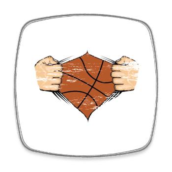 Basketball Design utilisé - Magnet carré - blanc - Devant
