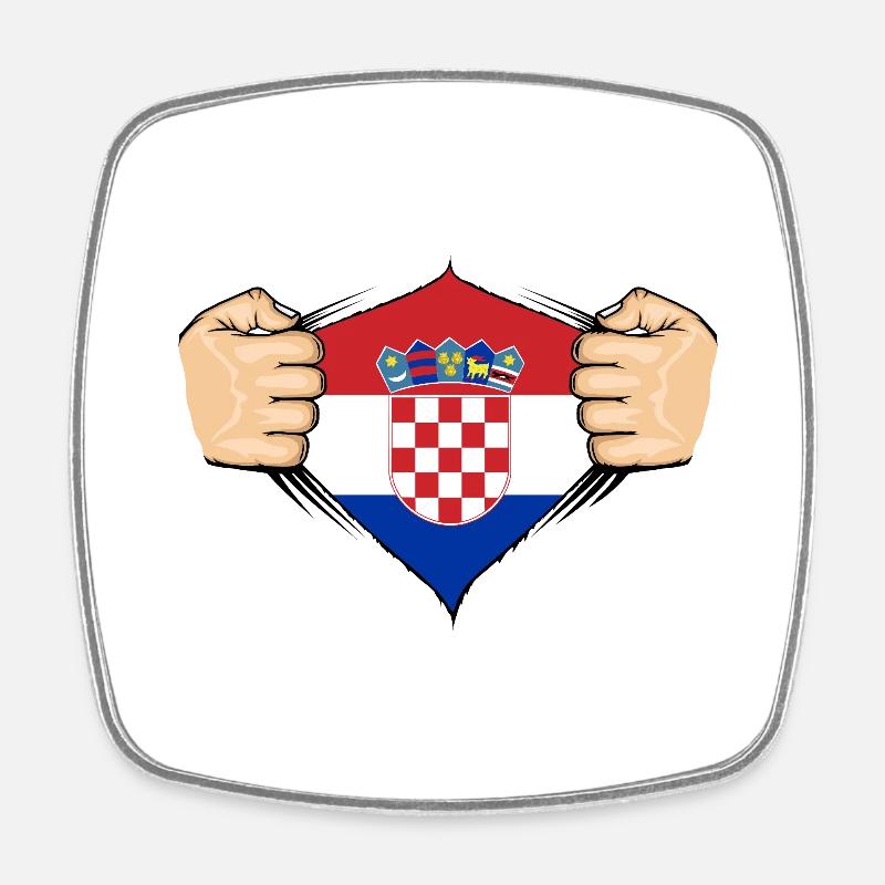 Conception du drapeau de la Croatie - Magnet carré - blanc